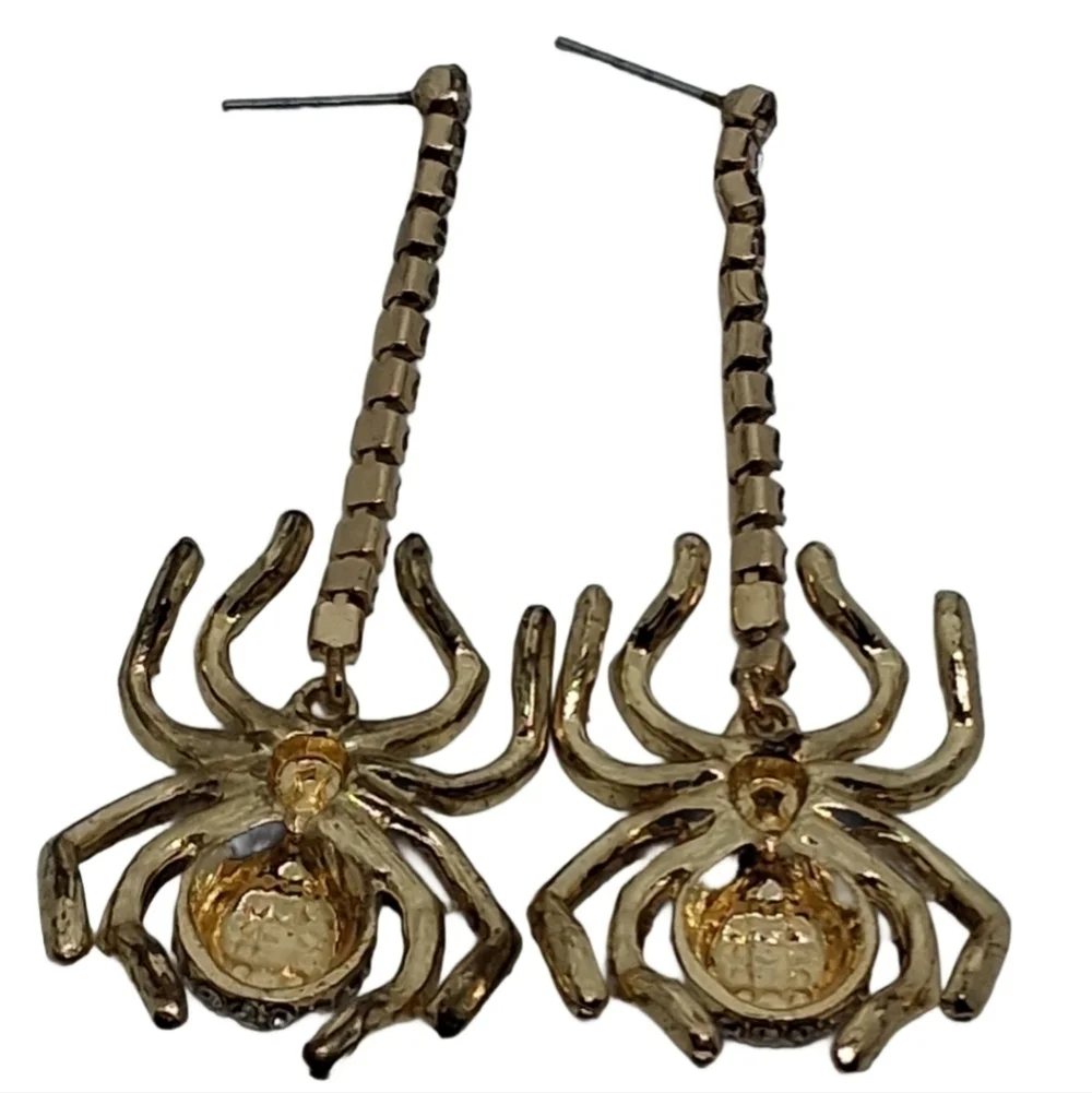 Piper K Crystal Spider Drop Earrings | Halloween Costume or Edgy Everyday